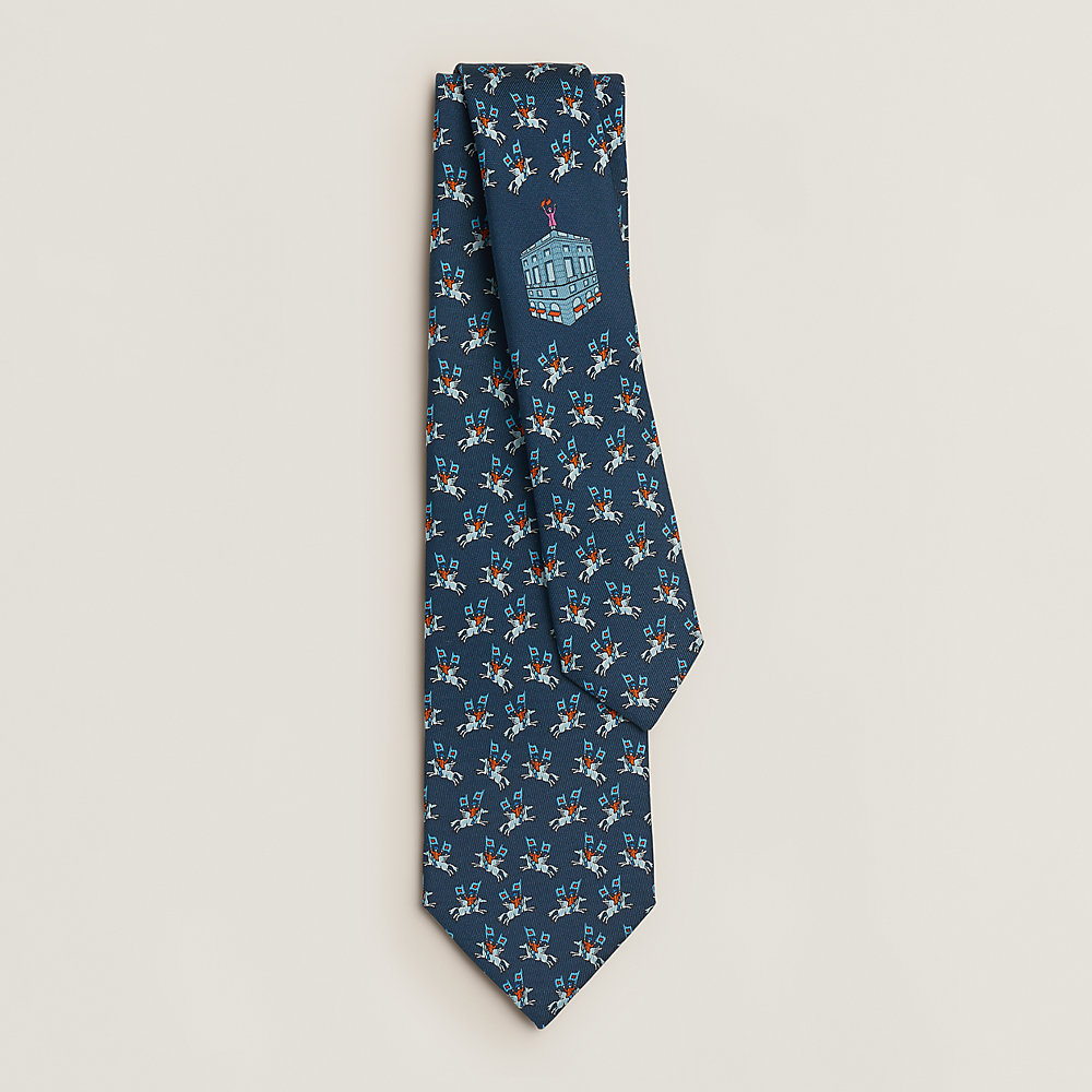 Sur les Toits d'Hermès tie - Blue | Hermès Singapore